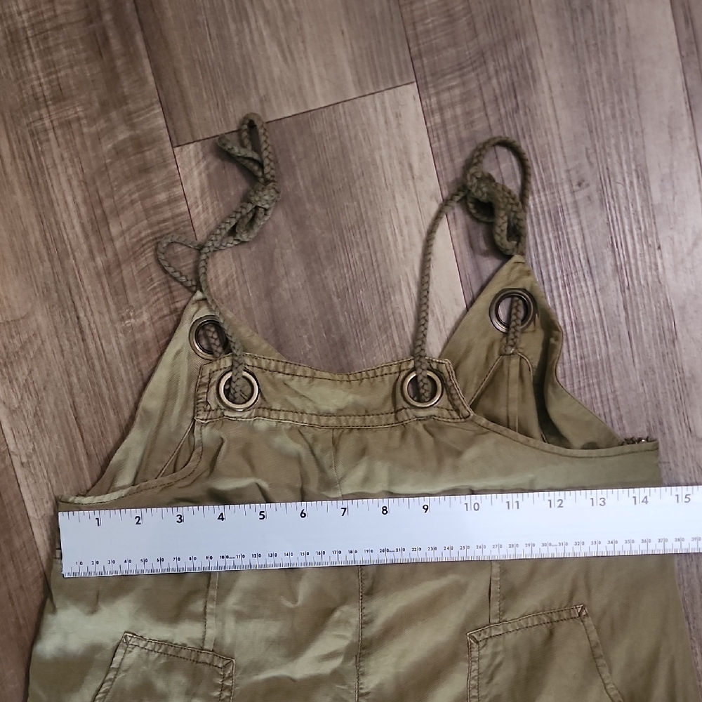 Hei Hei Anthropologie Linen Blend Wide Leg Jumpsuit Olive Green Small - Picture 15 of 16